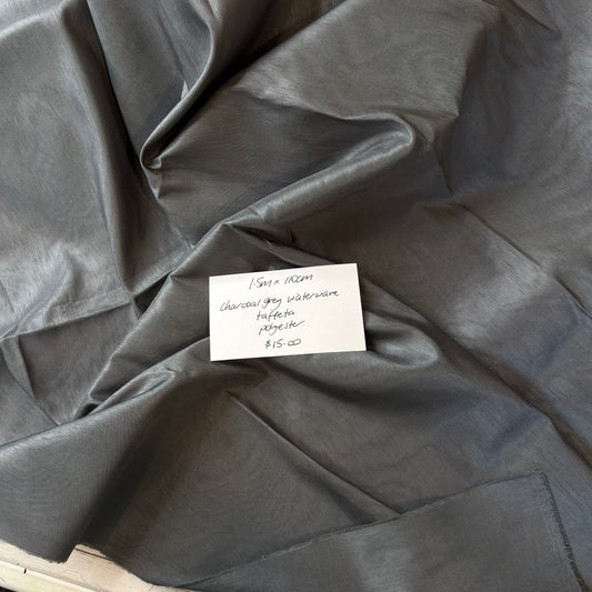 1.5m Charcoal Grey Waterware Taffeta