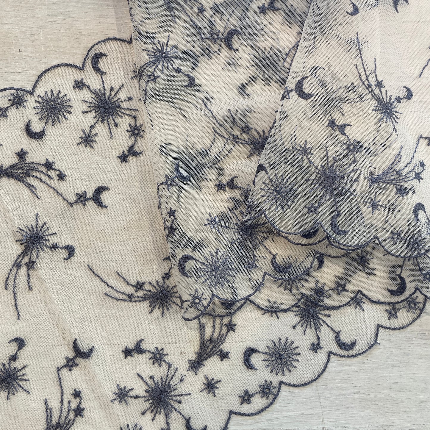 Celestial sky Embroidered Lace