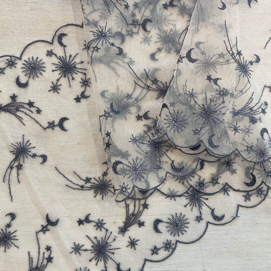 Celestial sky Embroidered Lace