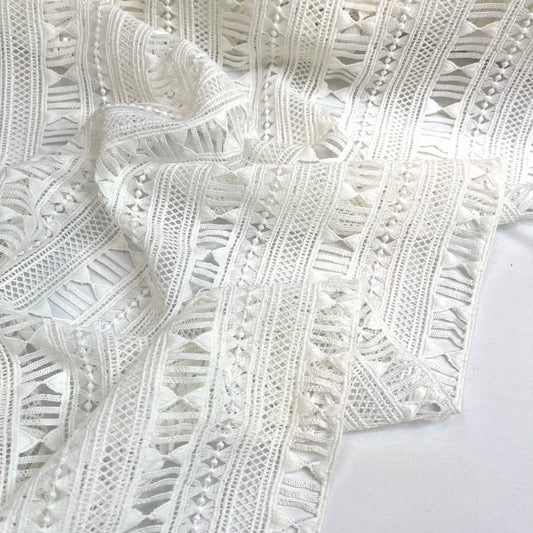 Athens White Geometric Lace