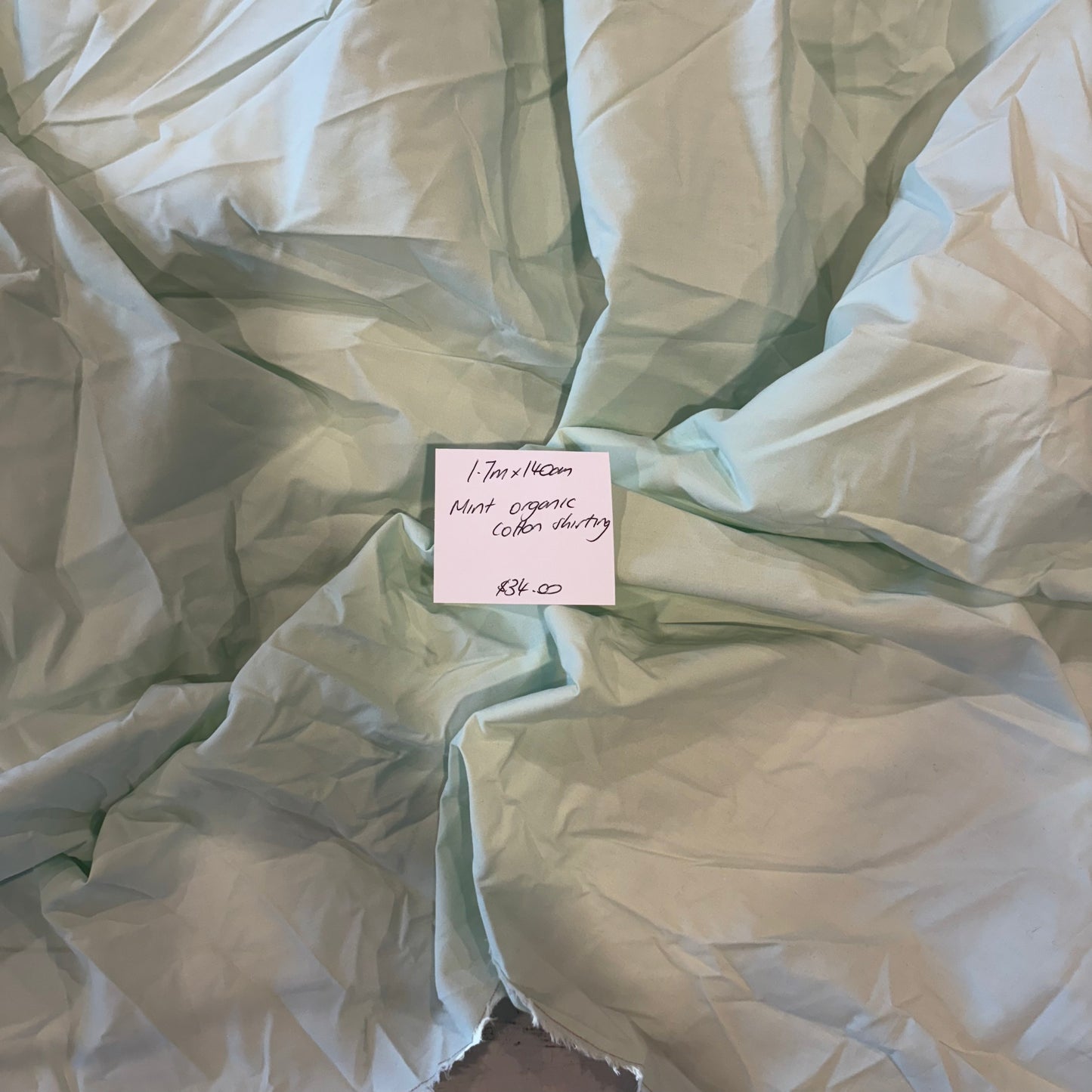 1.7m Mint Organic Cotton Shirting