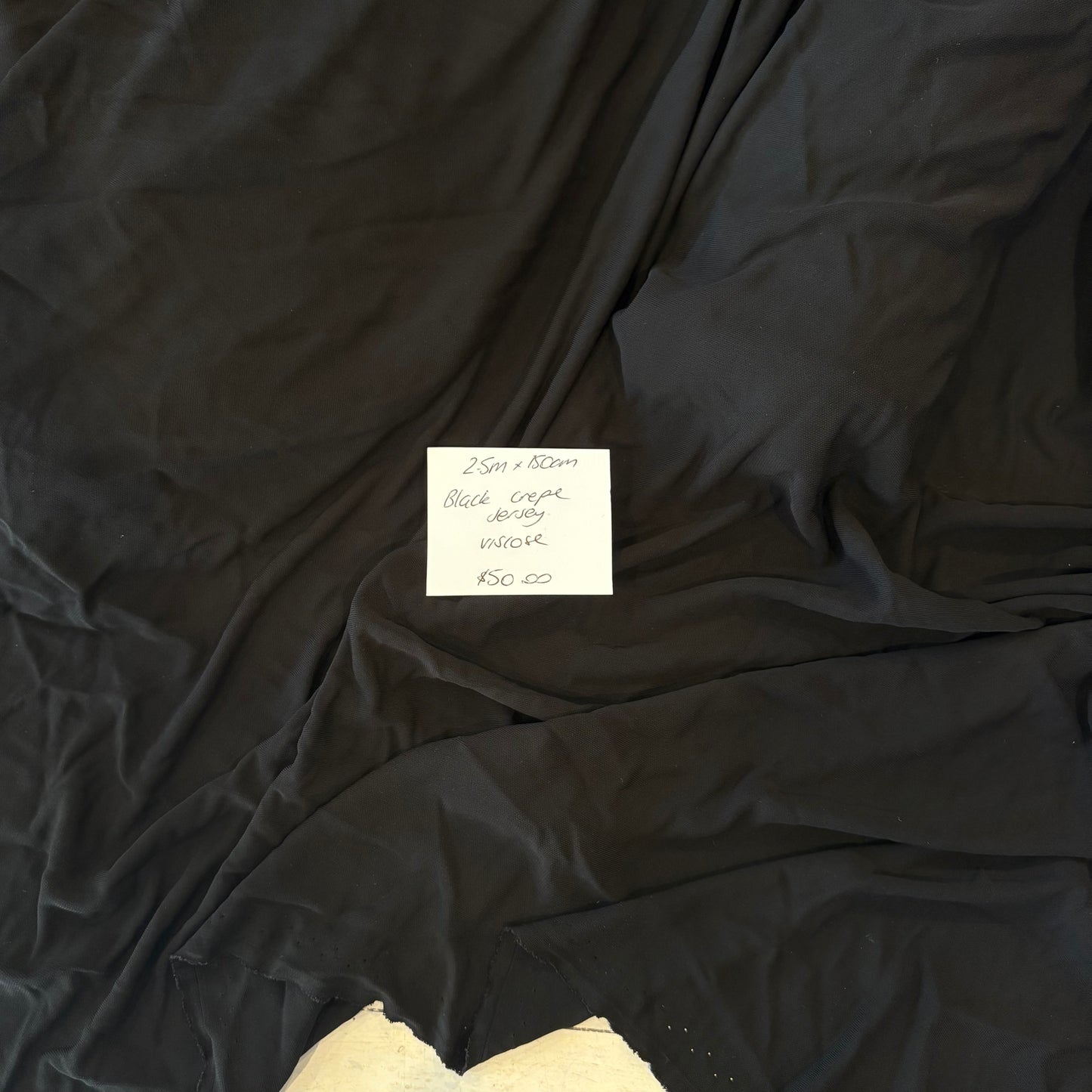 2.5m Black Crepe Jersey