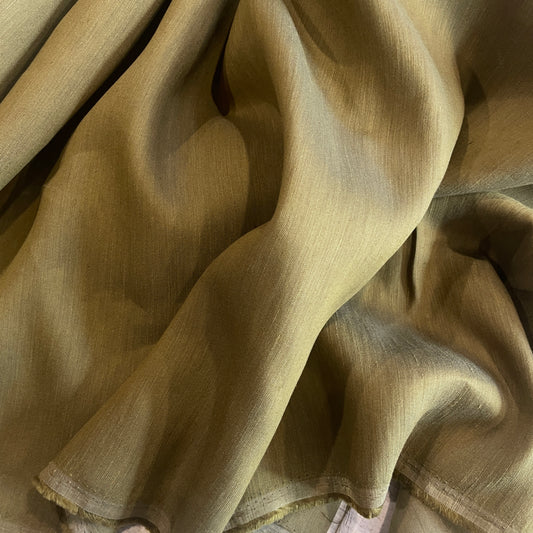 Olive Fine viscose slub weave