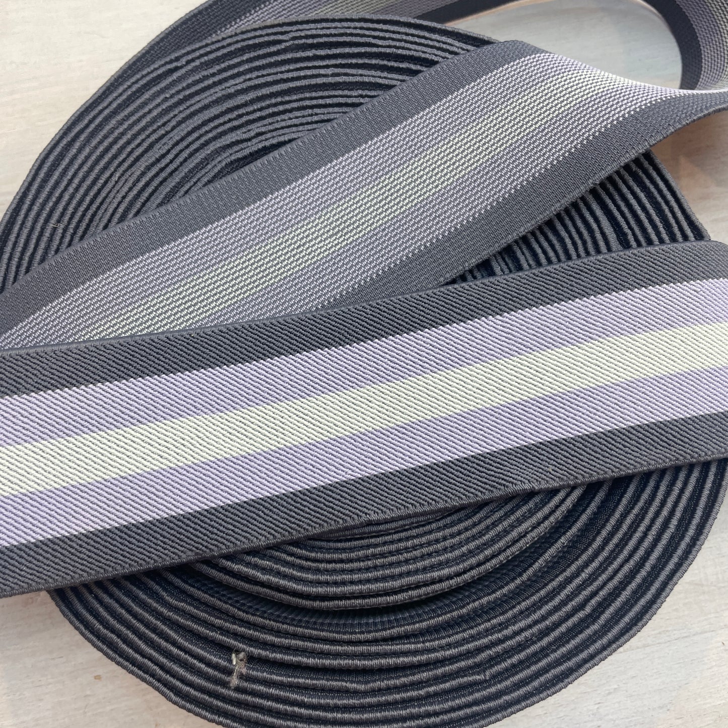 50mm lavender stripe Braided Elastic