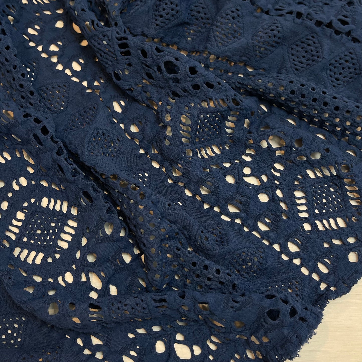 85cm Navy jacquard knit