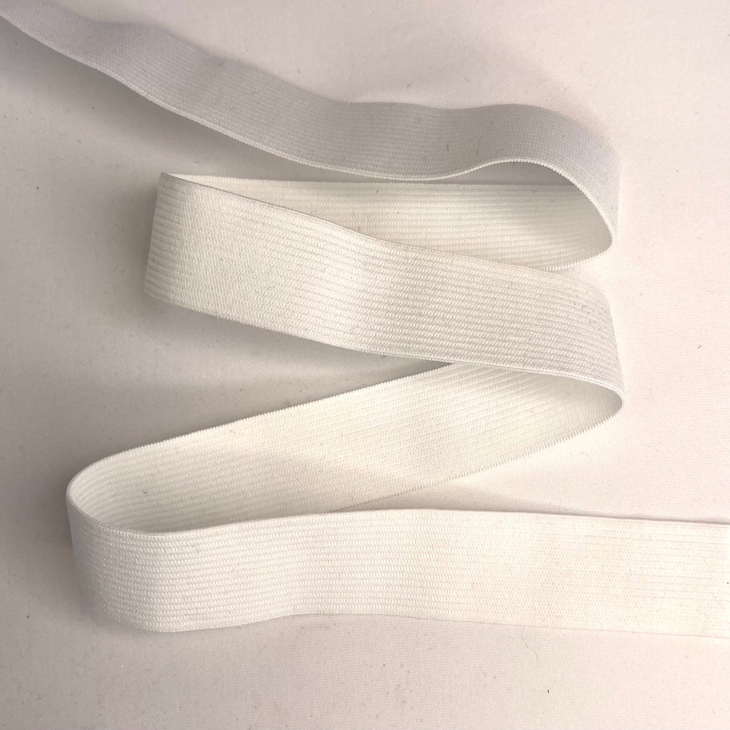 25mm White Soft Braided Elastic