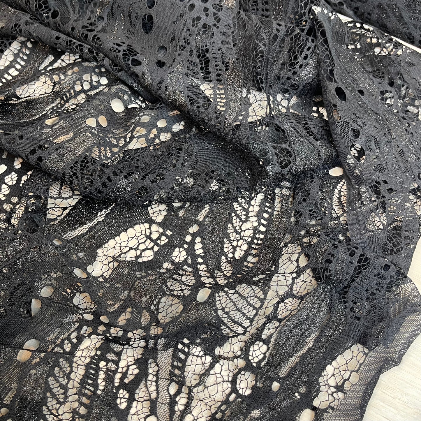 Web of time black lurex lace