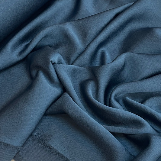 Elle prussian blue lightweight stretch satin