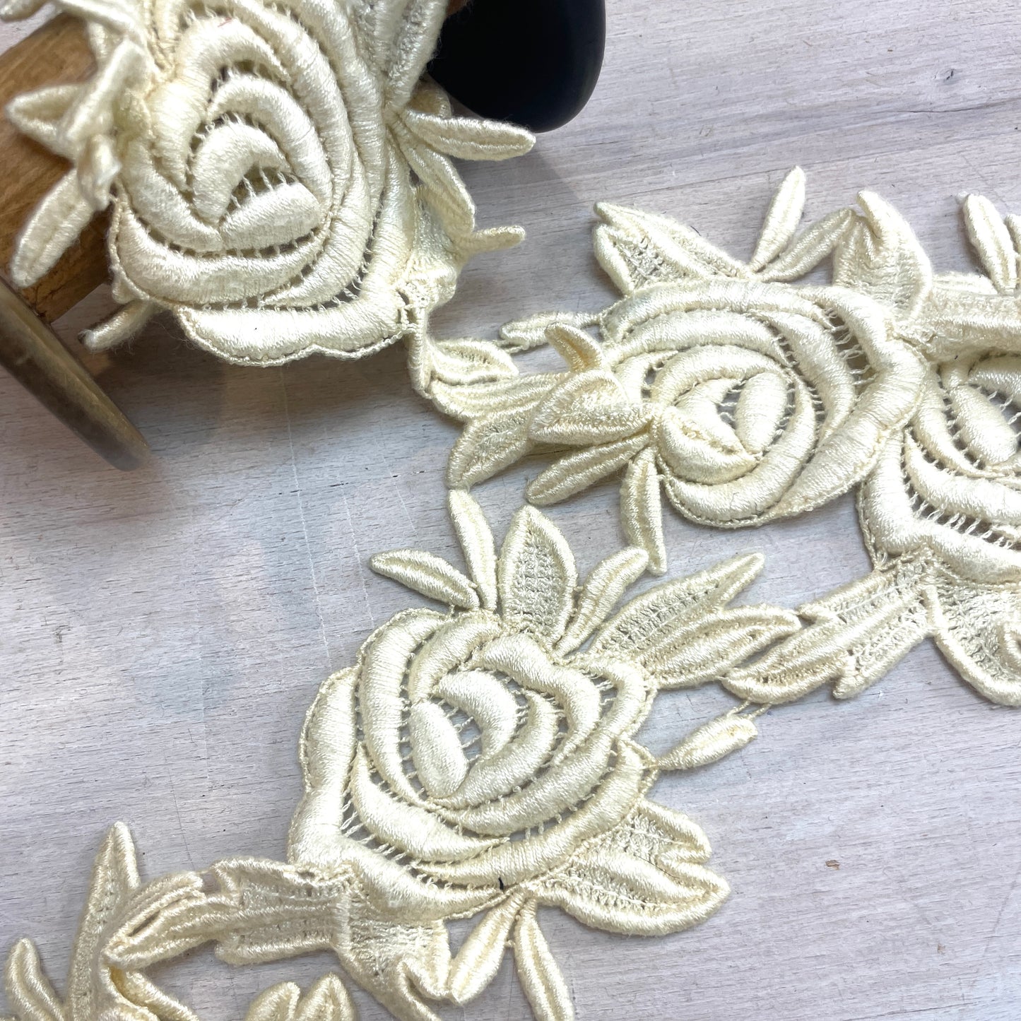 Palest lemon rose Guipure Trim