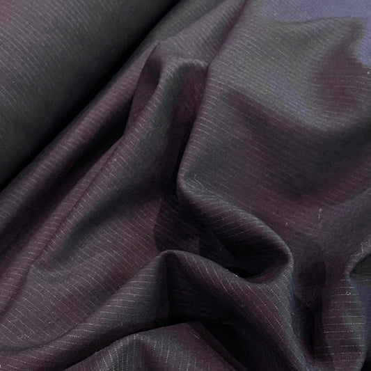 Darkest navy pinstripe yarra falls super 90’s fine merino wool suiting