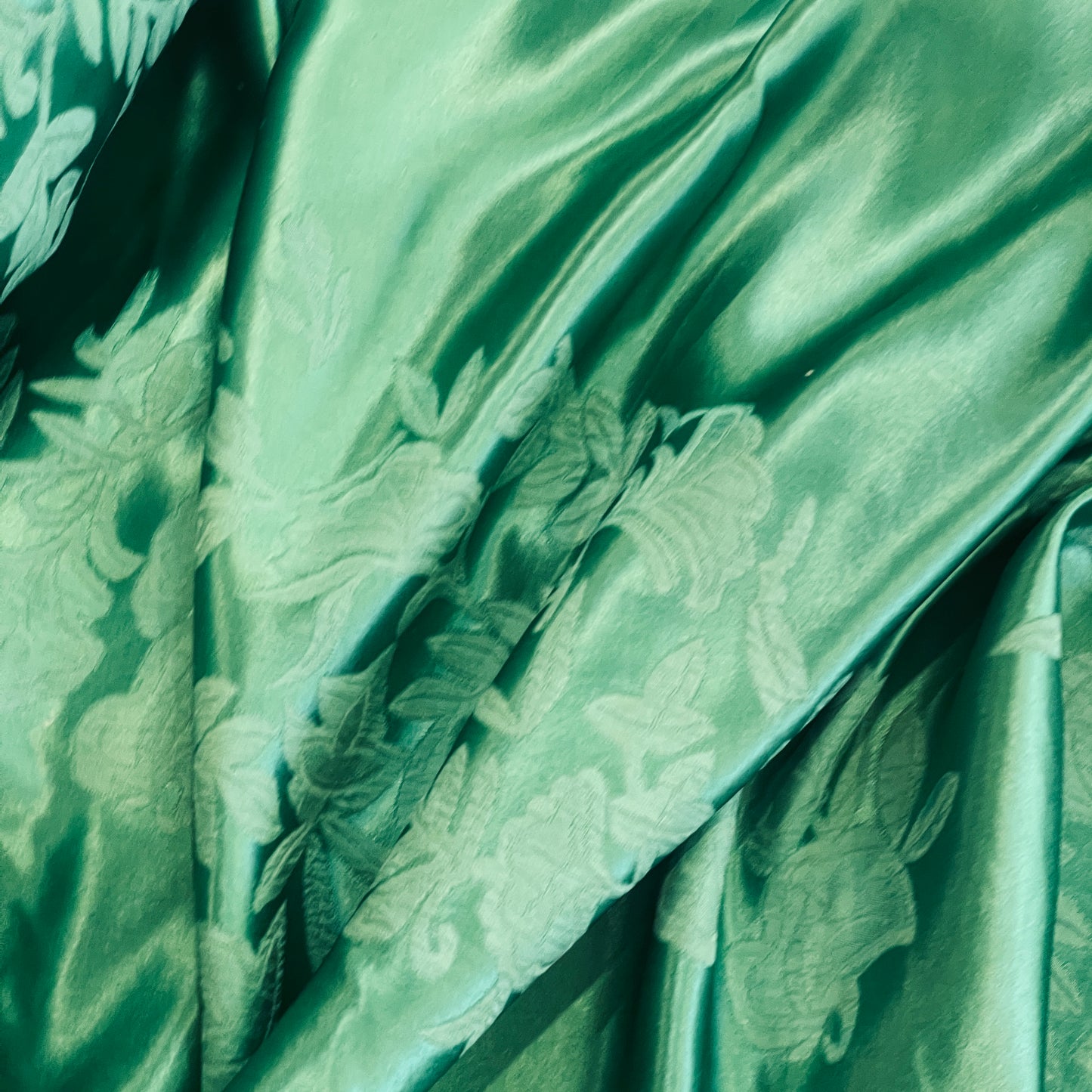 Emerald  Fleur jacquard satin