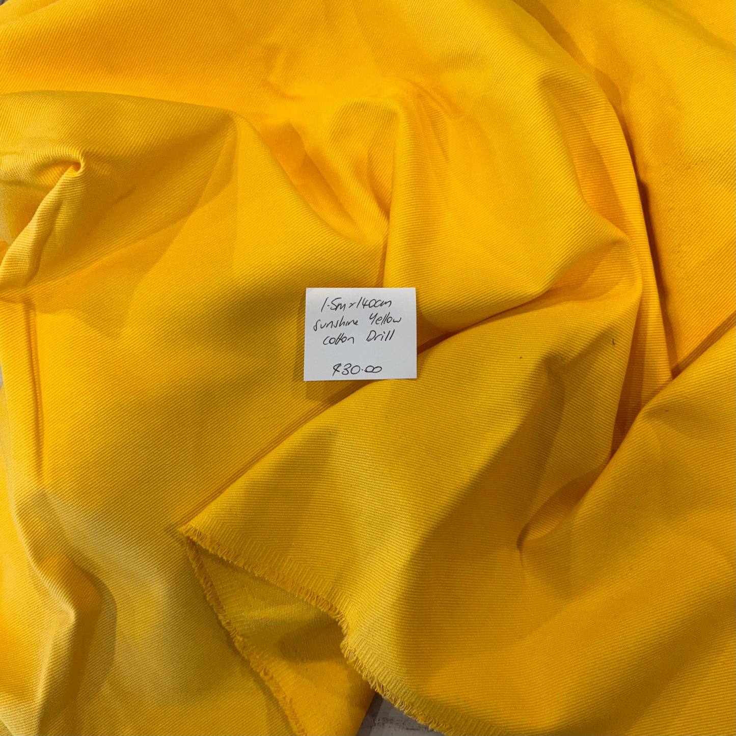 1.5m Sunshine Yellow Cotton Drill