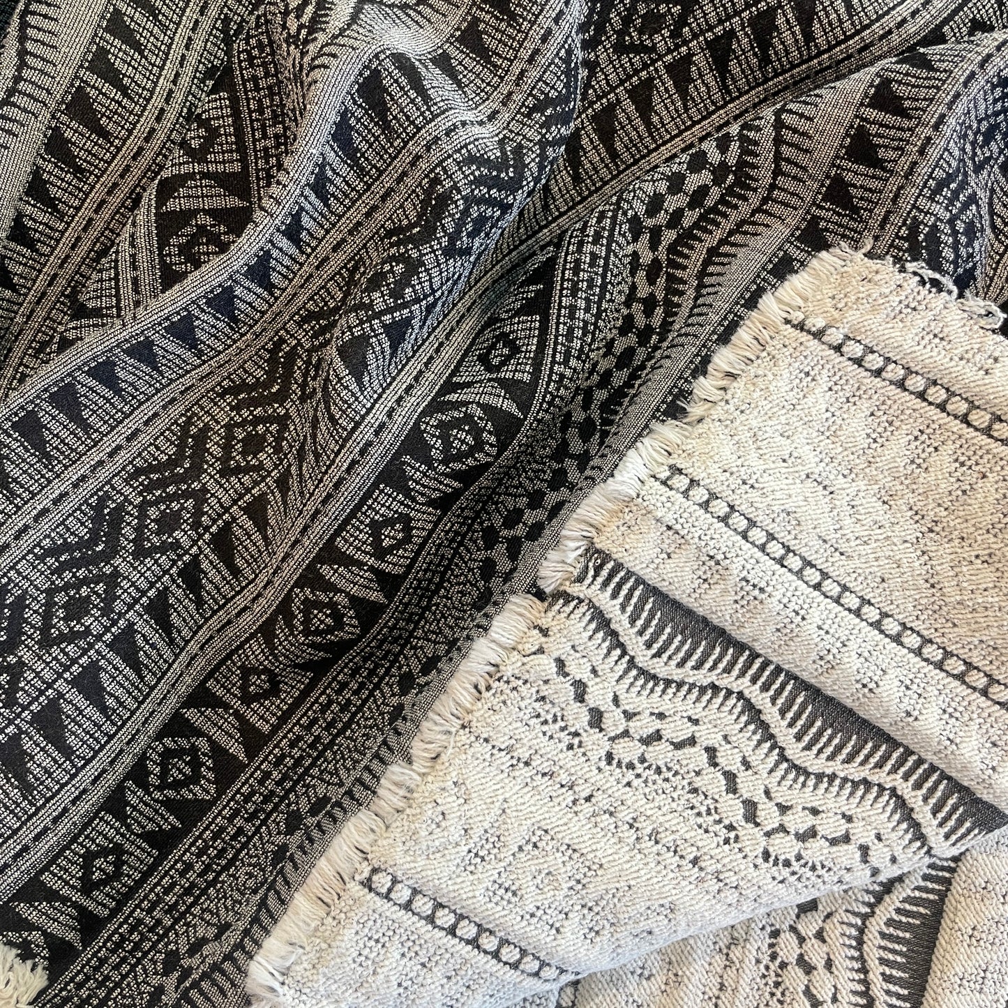 Mountain scape French stretch cotton suiting