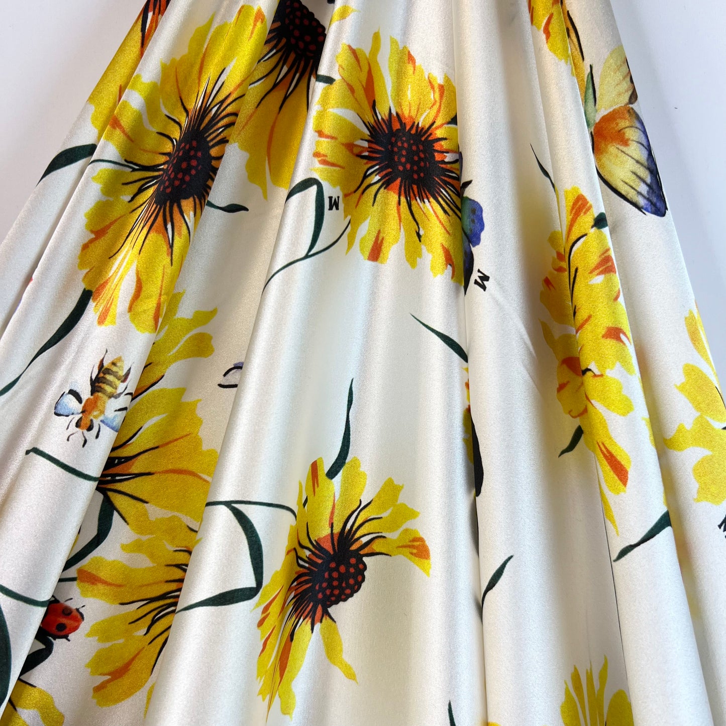 MISSONI Garden Friends Yellow Stretch Silk Satin