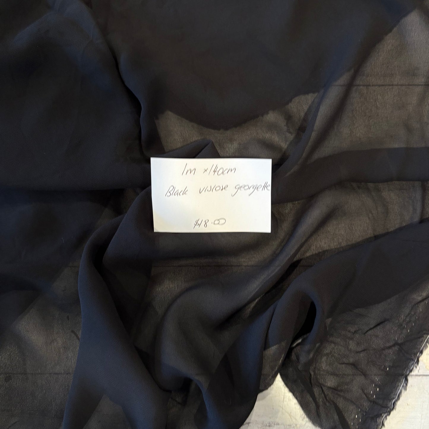 1m Black Viscose Georgette