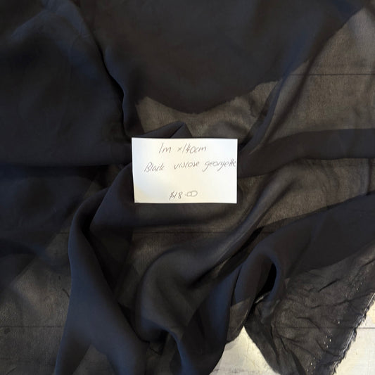 1m Black Viscose Georgette