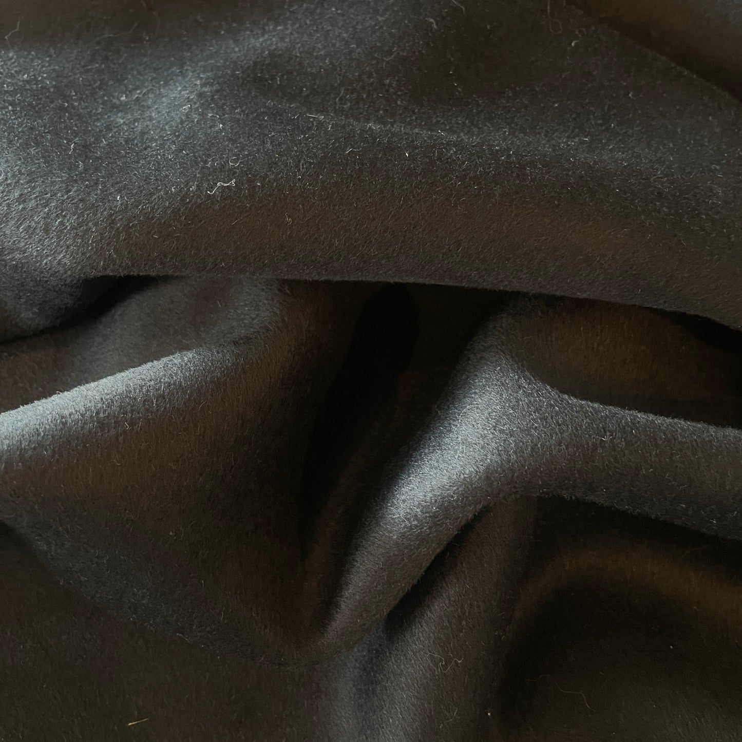 80cm black wool blend coating