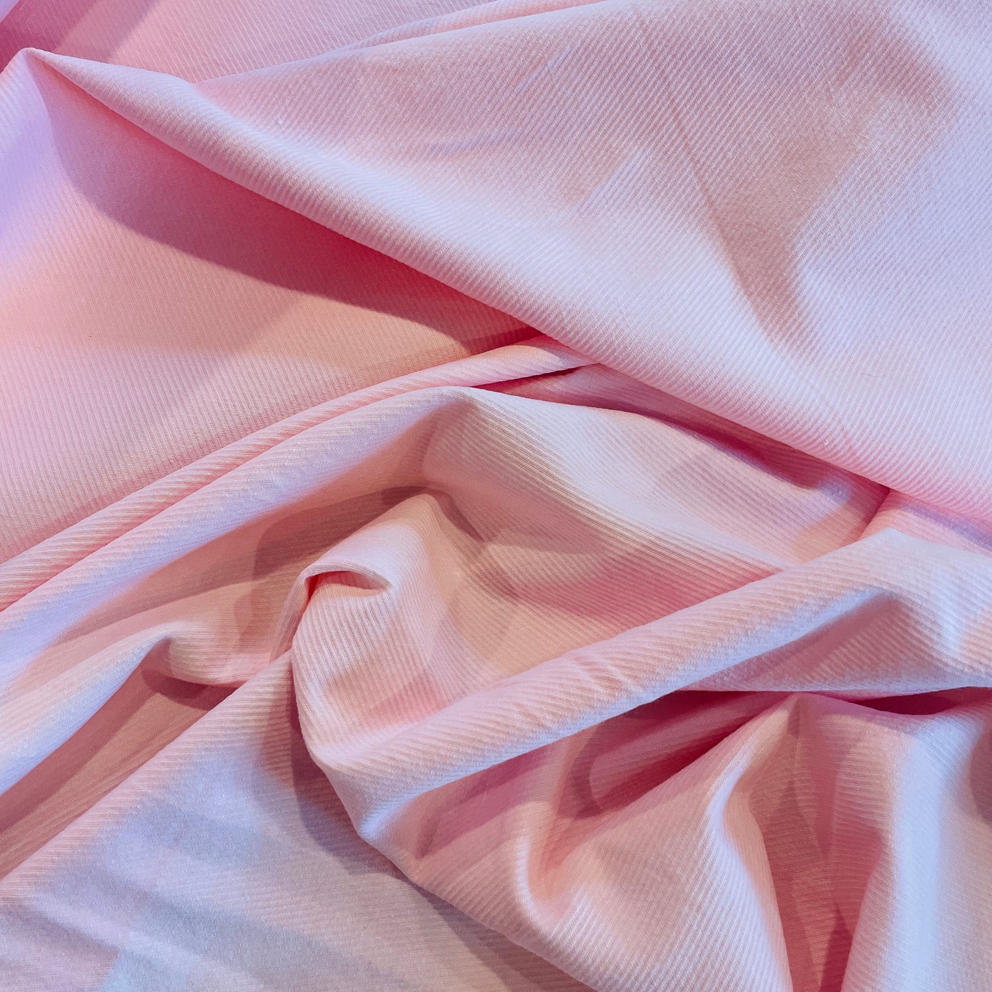 Petal pink stretch cotton twill