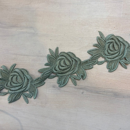 50cm Duck Egg Blue Guipure Rose Trim