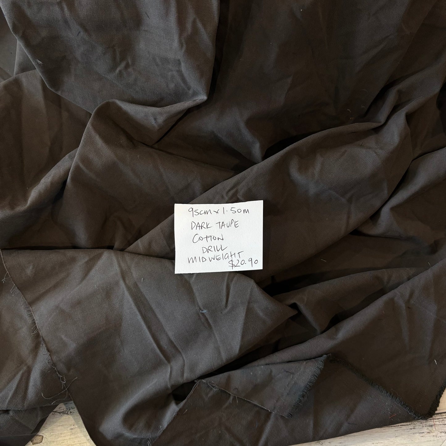 95cm Dark Taupe Cotton Drill