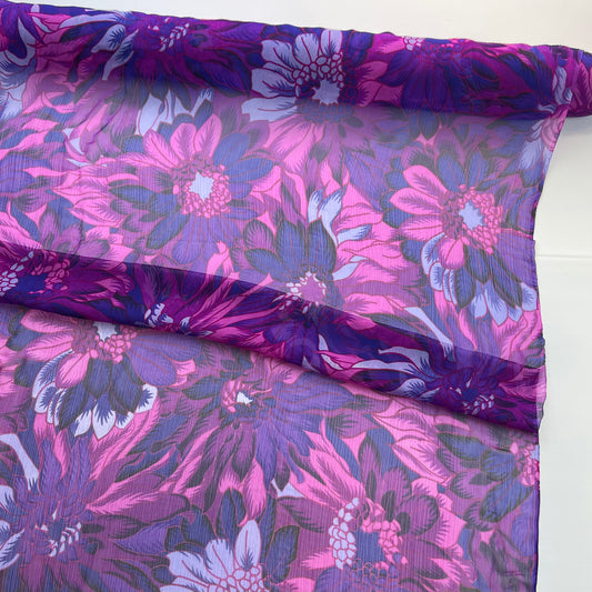 1mtr Mulberry Bloom Crinkle Silk Chiffon