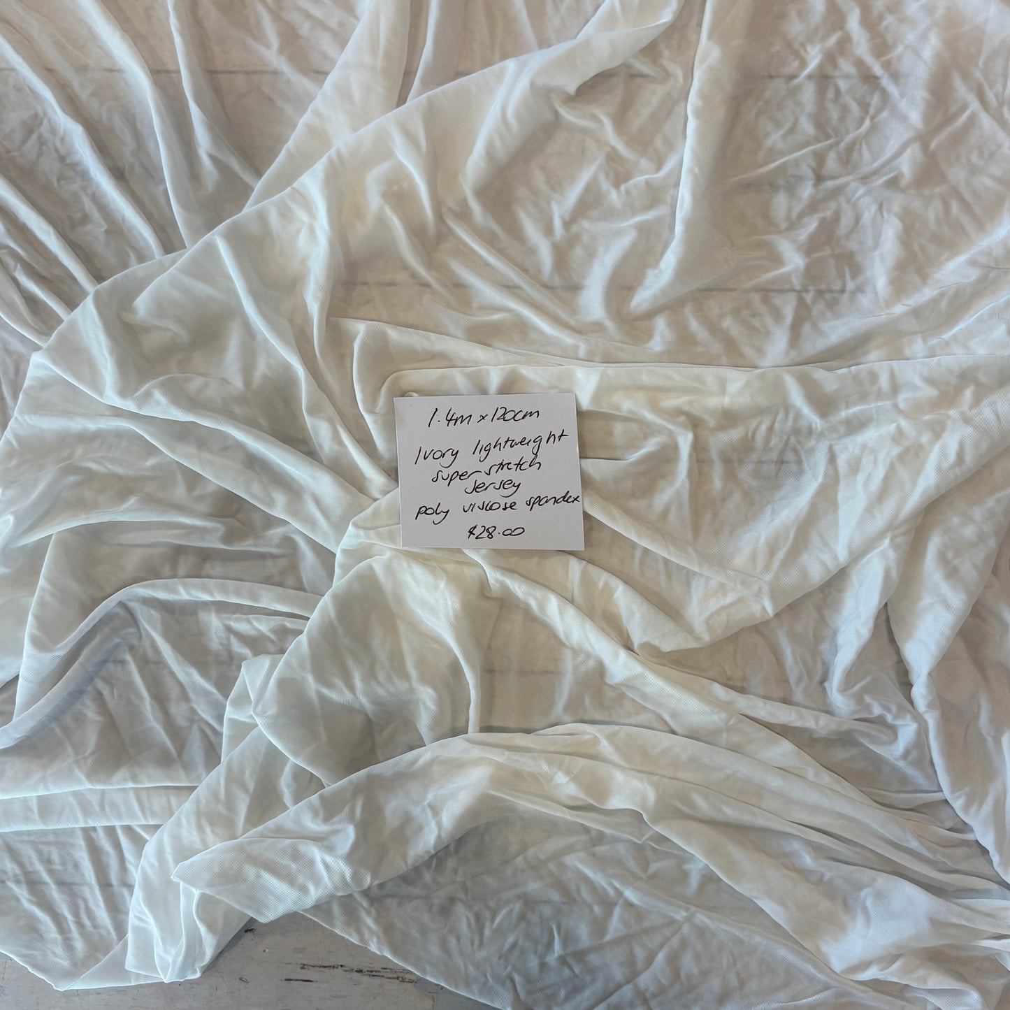 1.4m Ivory Lightweight Super Stretch Jersey