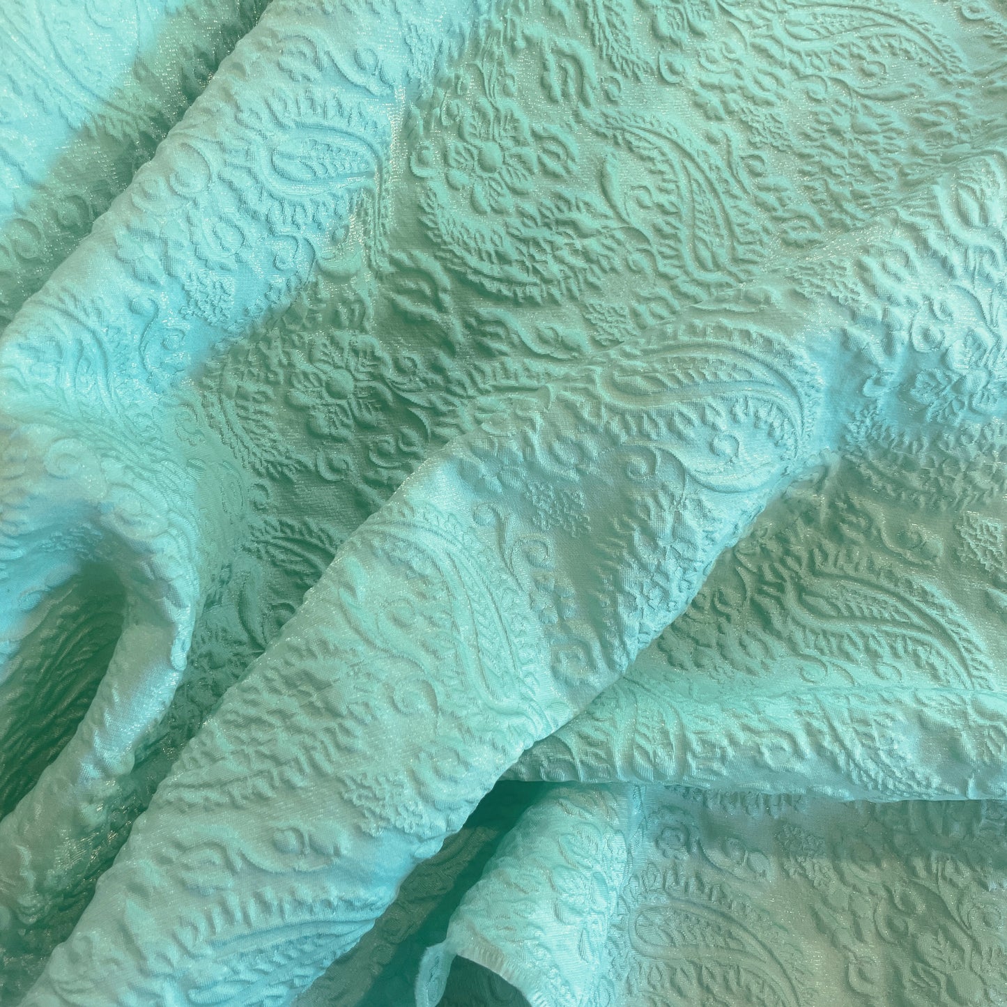 Mint paisley jacquard brocade