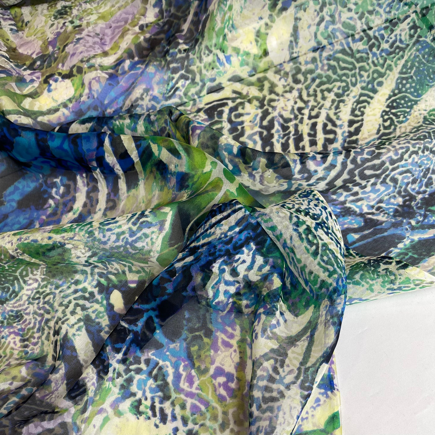 Marine Reptiles Silk Chiffon