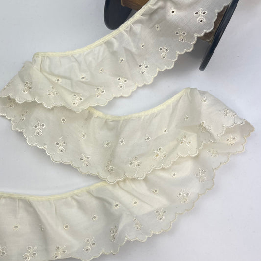 Amy Cream 60mm Ruffle Broderie Trim