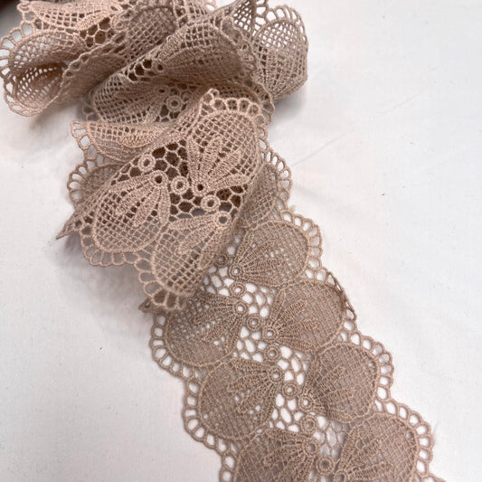 Libby Latte Hand Dyed Crochet Insertion Lace