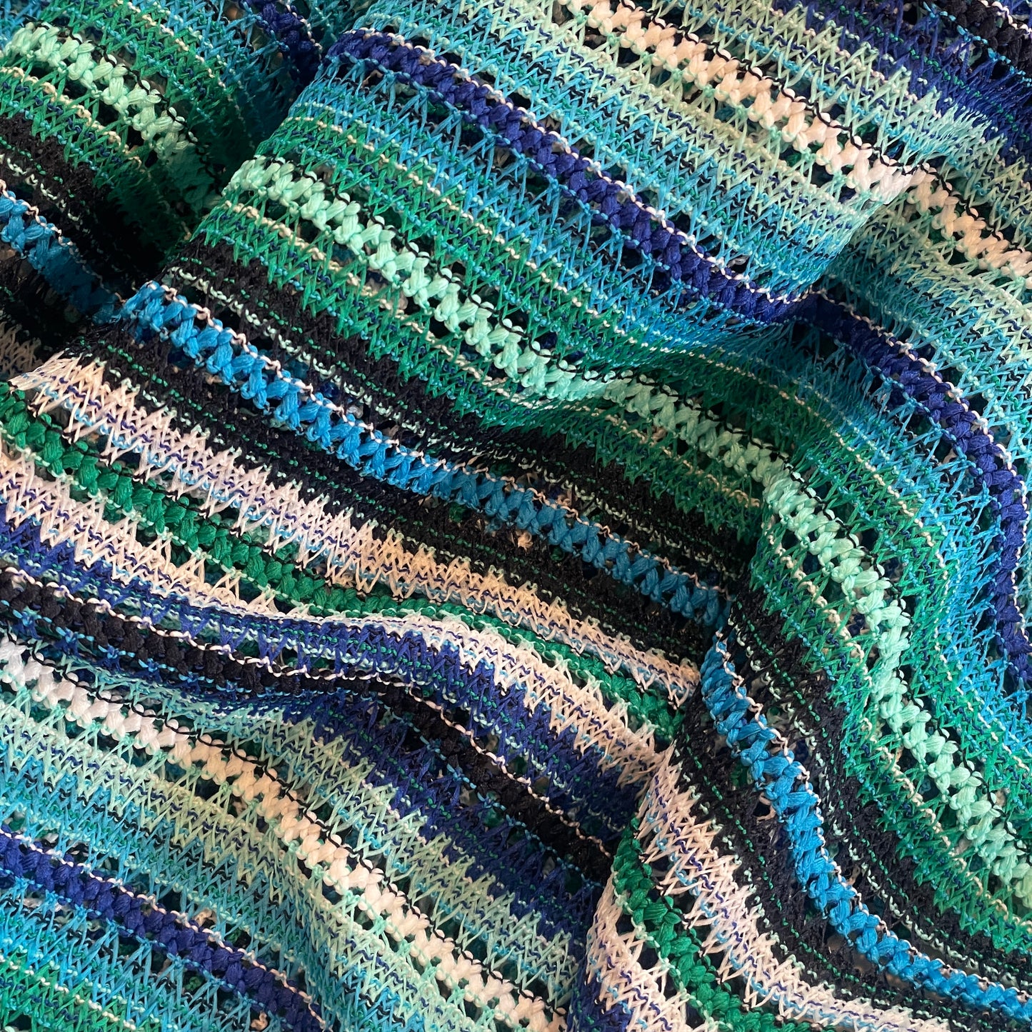 Ocean stripe crochet knit