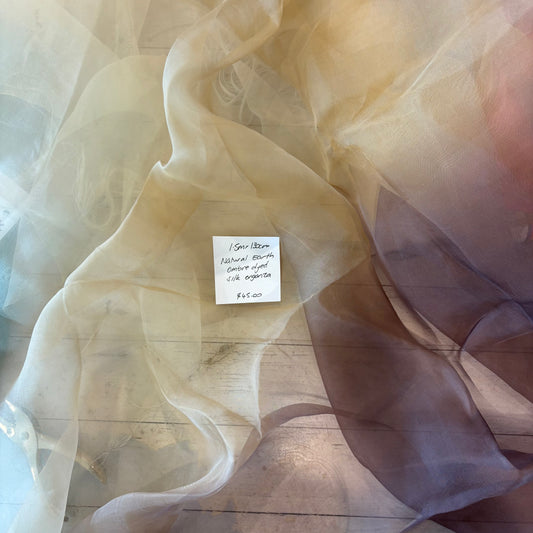 1.5m Natural Earth Ombré Dyed Silk Organza