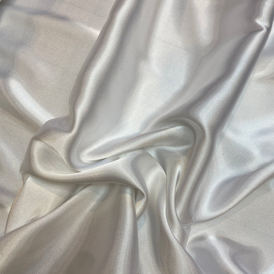 Leah white lightweight satin