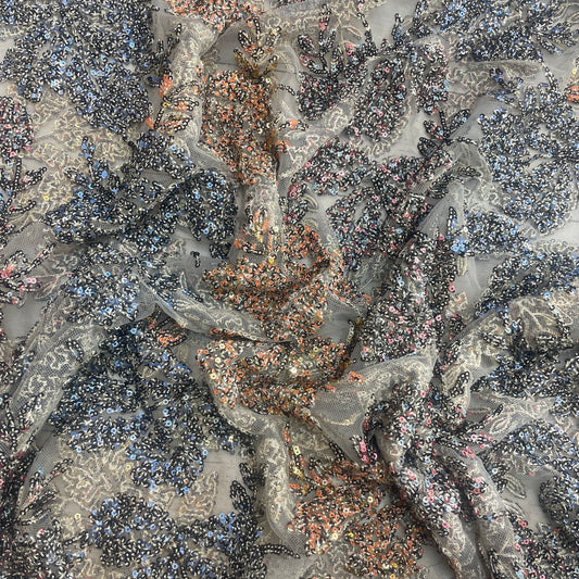 Moonbeam leaves Sequin mesh