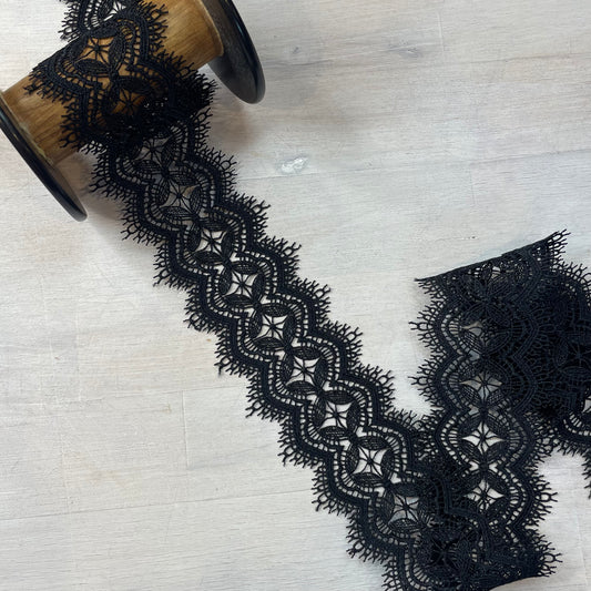 Midnight Black Veil Lace