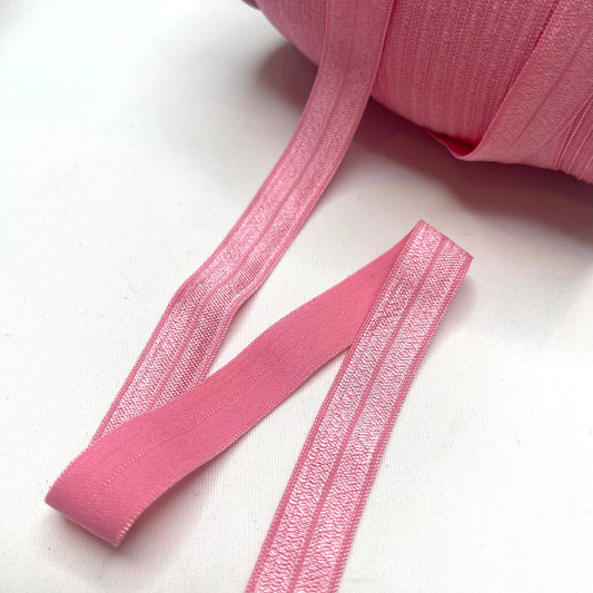 Rose Pink 15mm Satin Foldover Elastic