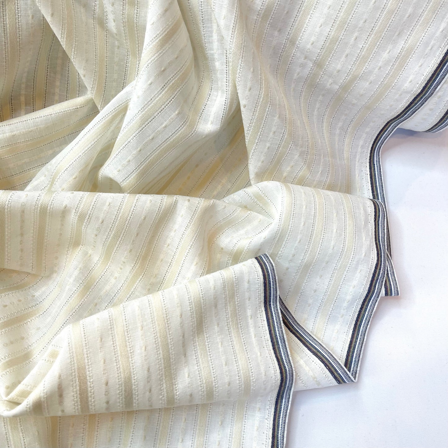 Pale Oak Self Stripe Cotton Linen