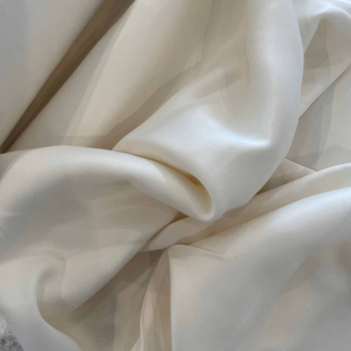 Cream stretch luxe drape satin