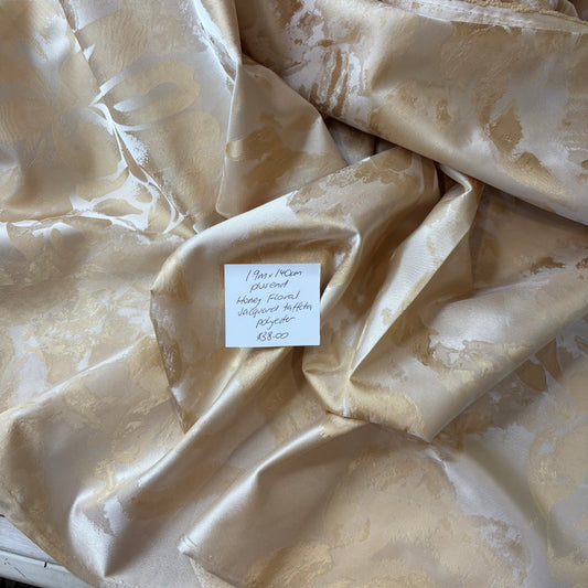 1.9m Honey Floral Jacquard Taffeta