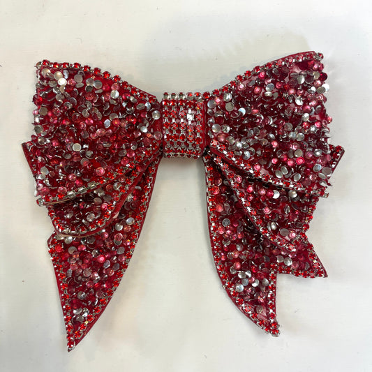 Ruby red jewelled bow