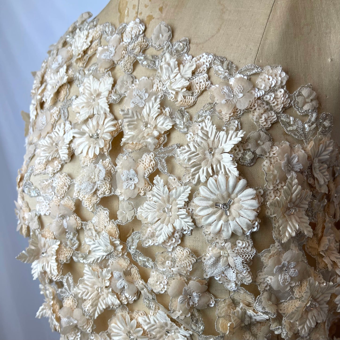 Buttercream Italian Hand Beaded Lace