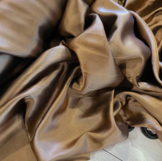 Salted caramel satin acetate dress lining