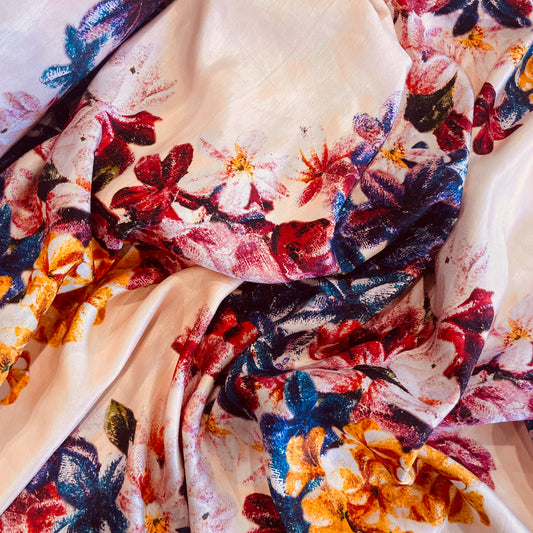 Wild bloom bouquet linen viscose