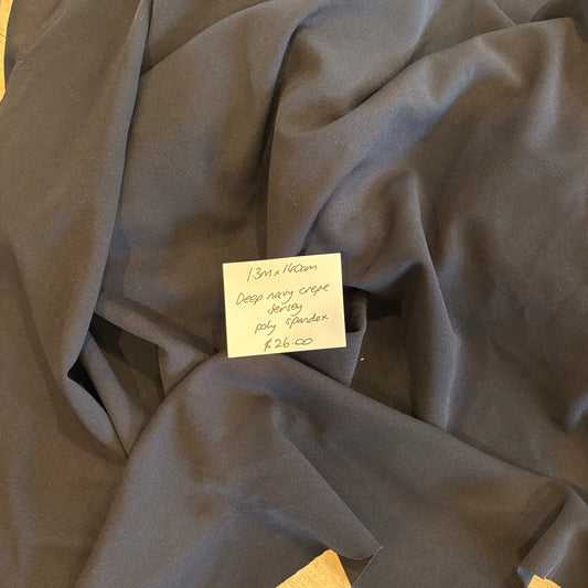 1.3m Deep Navy Crepe Jersey