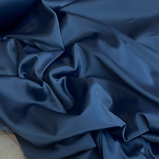 navy stretch satin