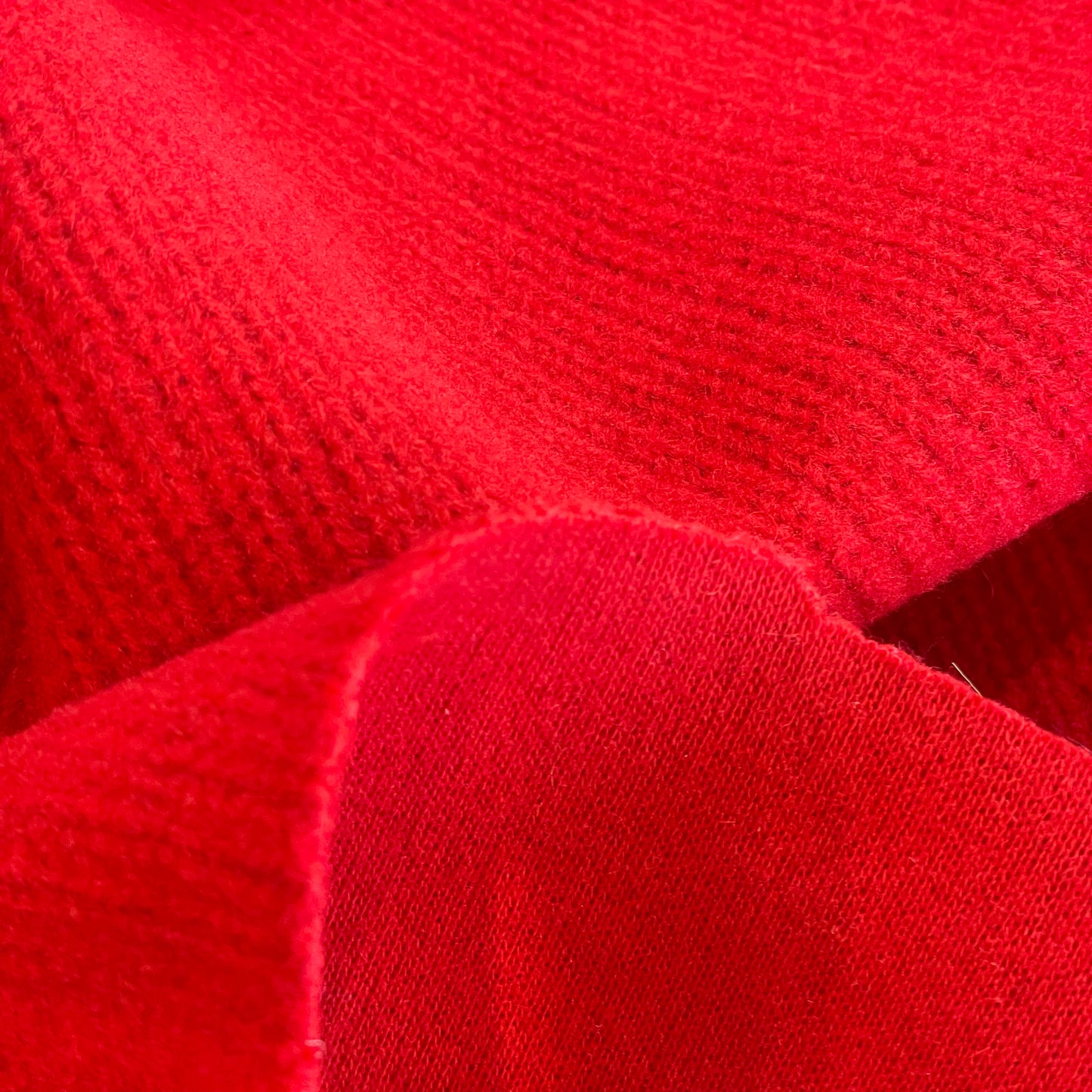 Vibrant red textured brushed knit