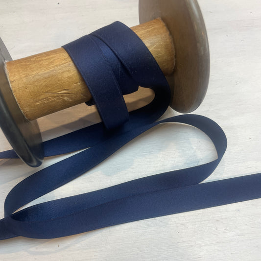 Navy double sided de lustred satin fashion quality ribbon