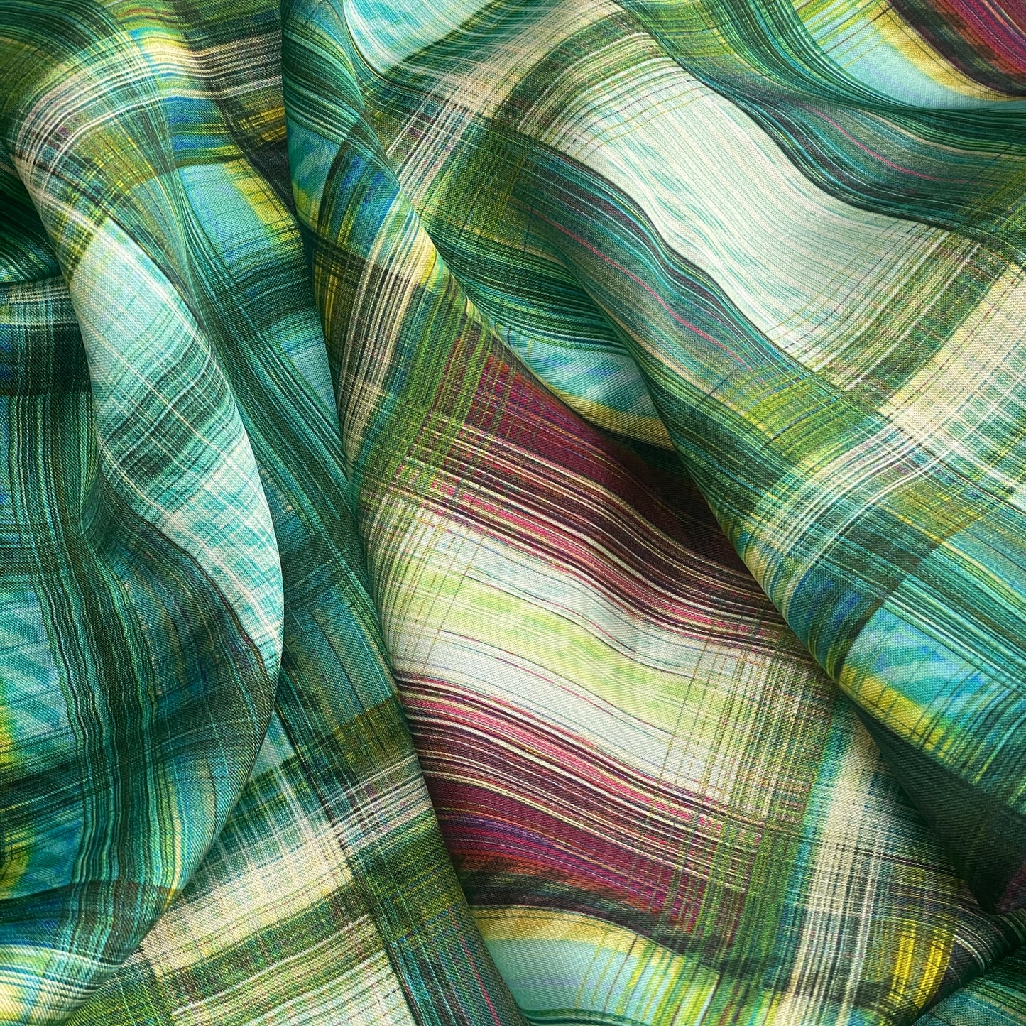 Carrie check luxe drape satin