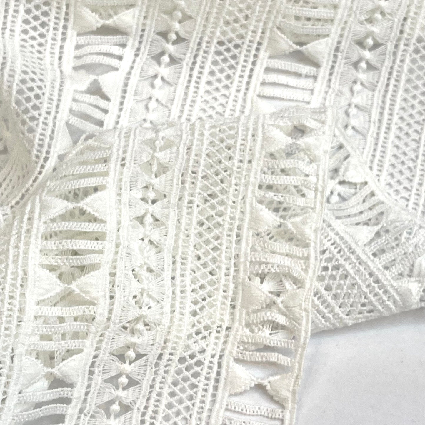 Athens White Geometric Lace