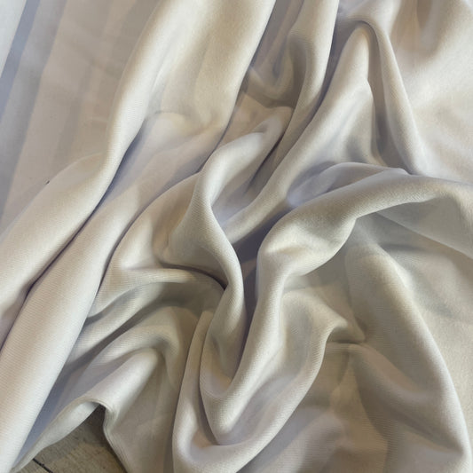 white tubular organic cotton ribbing